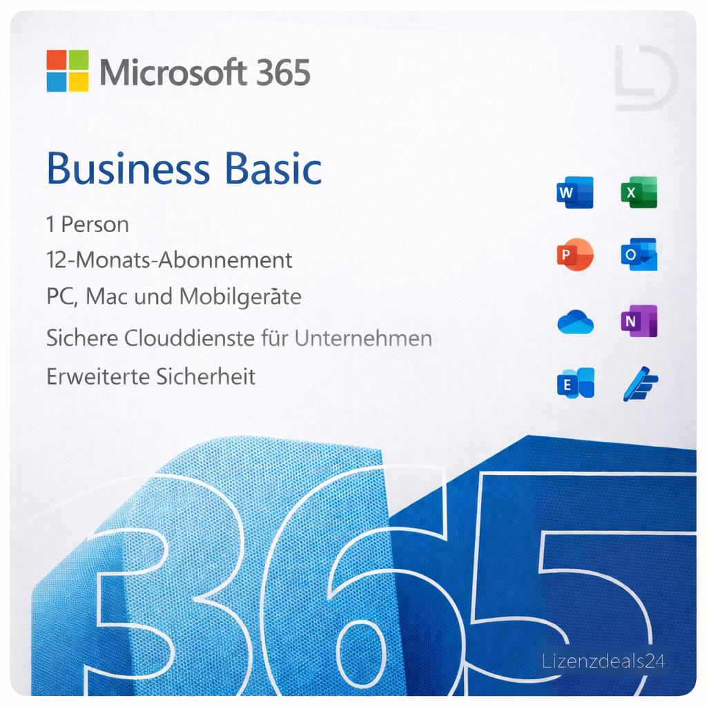 Microsoft 365 Business Basic | Servizi cloud e app web | Abbonamento di 12 mesi | IT aziendale professionale