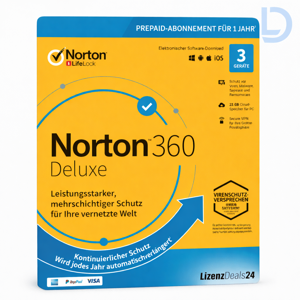 Norton 360 Deluxe 3 dispositivi 1 anno + 25 GB 