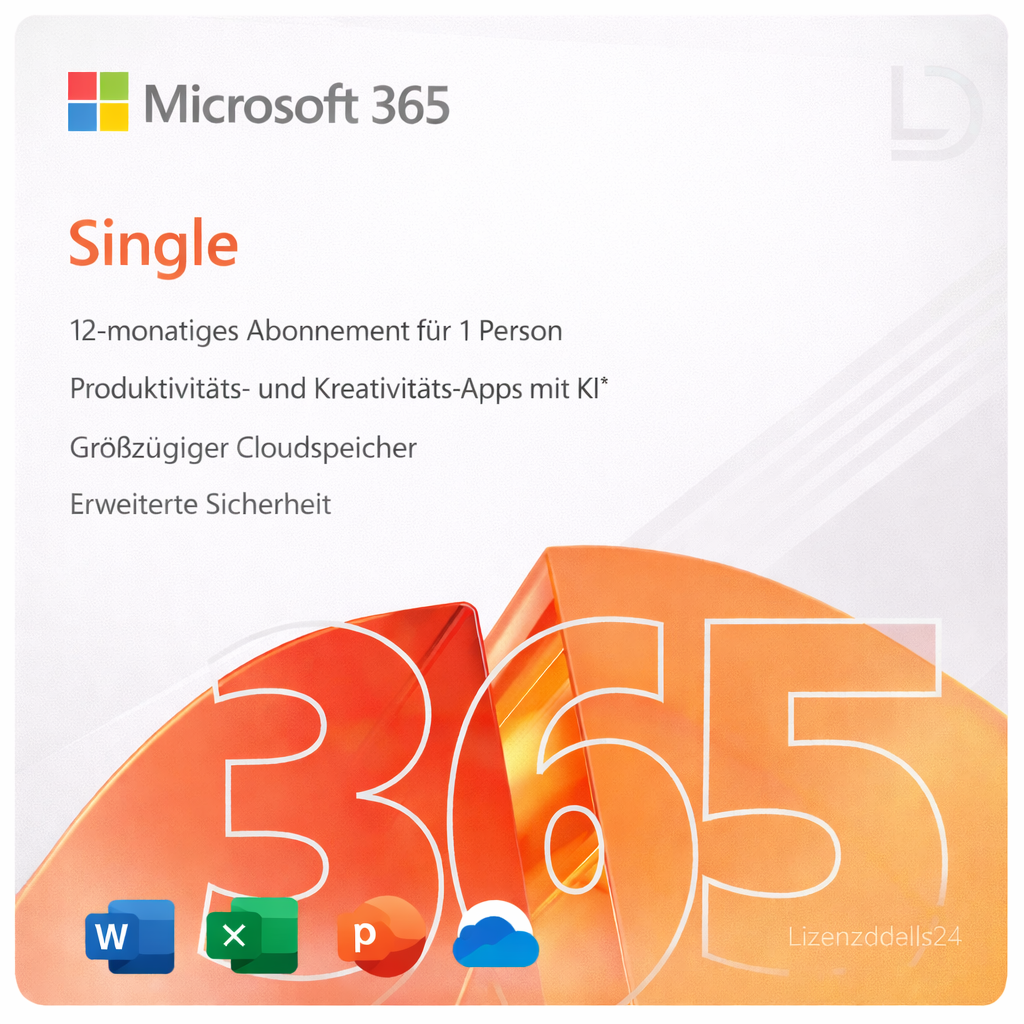 Microsoft 365 Single | Licenza per utente singolo | Suite di produttività premium | Abbonamento di 12 mesi | Multipiattaforma