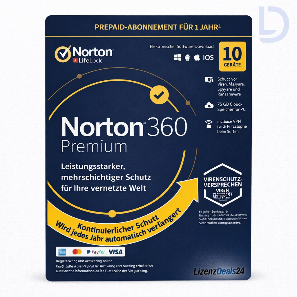 Norton 360 Premium 10 dispositivi 1 anno + 75 GB