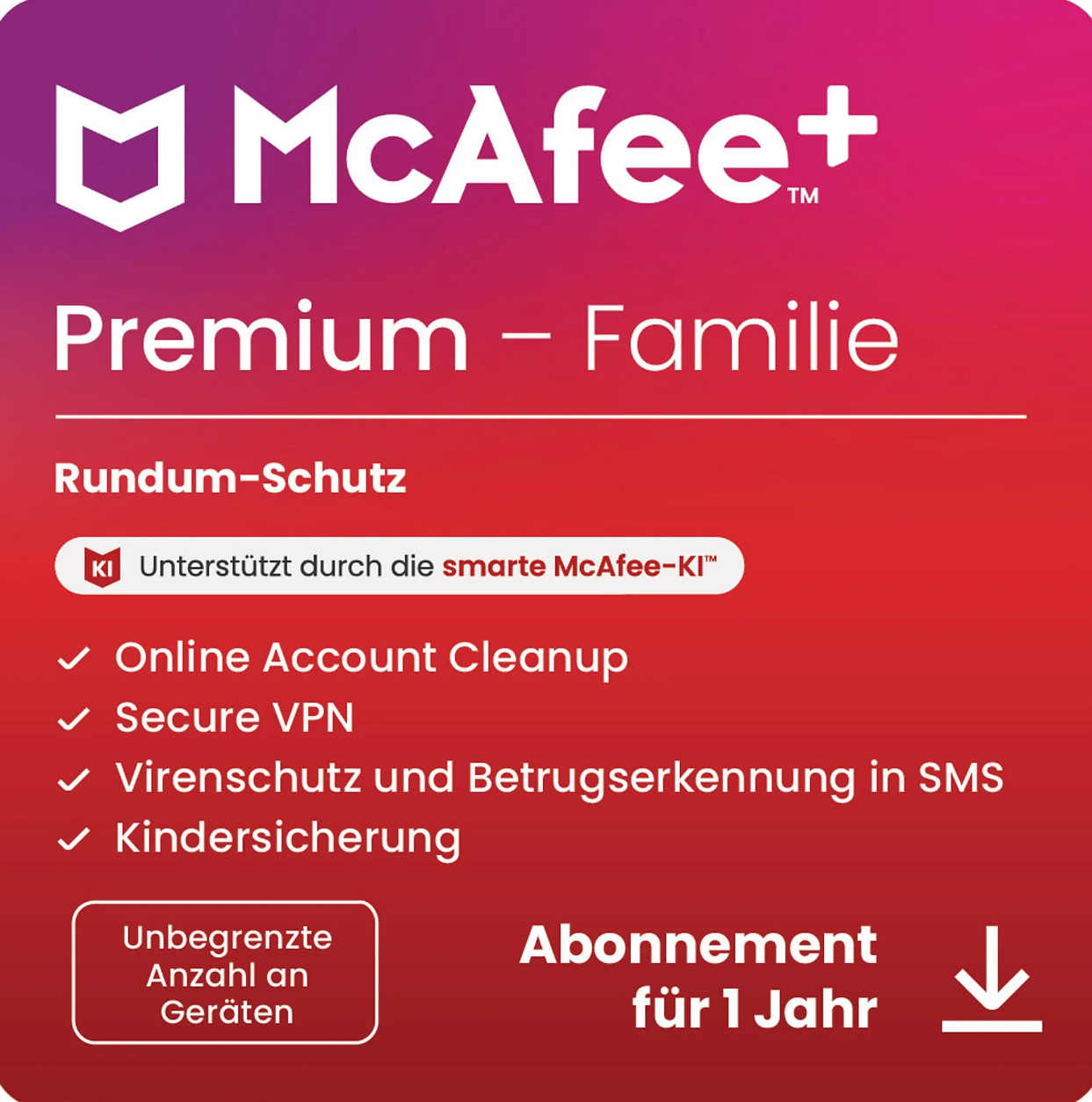 McAfee+ Premium Family 2025 – Numero illimitato di dispositivi | Durata: 1 anno